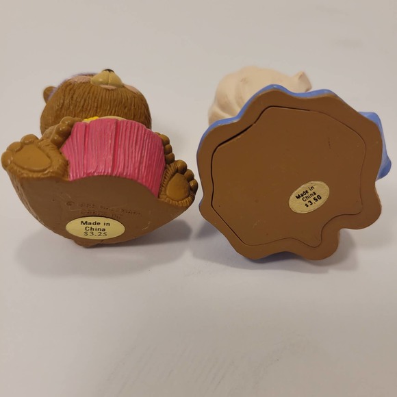 Hallmark Merry Miniatures Vntg  Thanksgiving Pilgrim‎ Bear 1989 Indian Bear 1988 - Picture 3 of 5